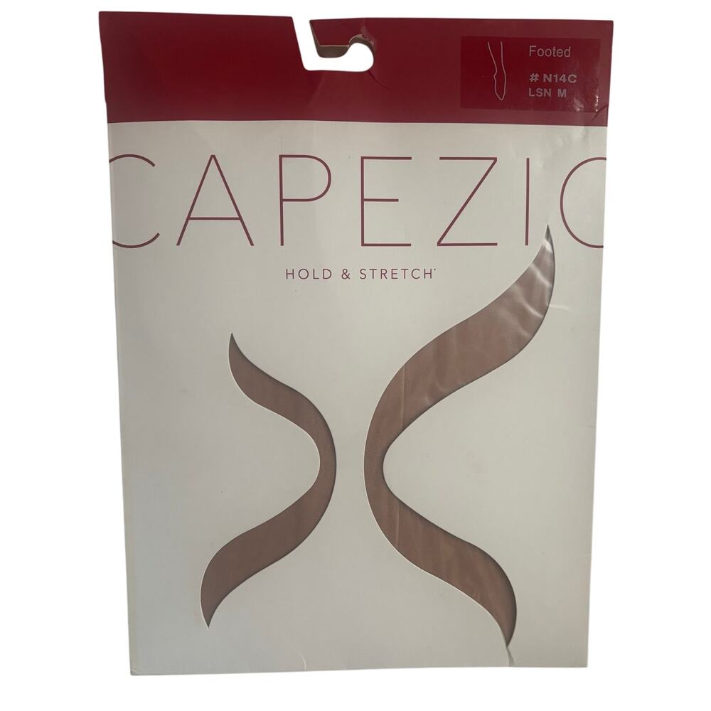 CAPEZIO STRETCH FOOTED Nude Tights #N14C LSN M Child Size Medium Dance, NEW